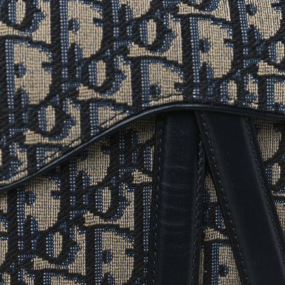 Christian Dior Oblique Mini Saddle Bag With Strap Blue 8 of 10