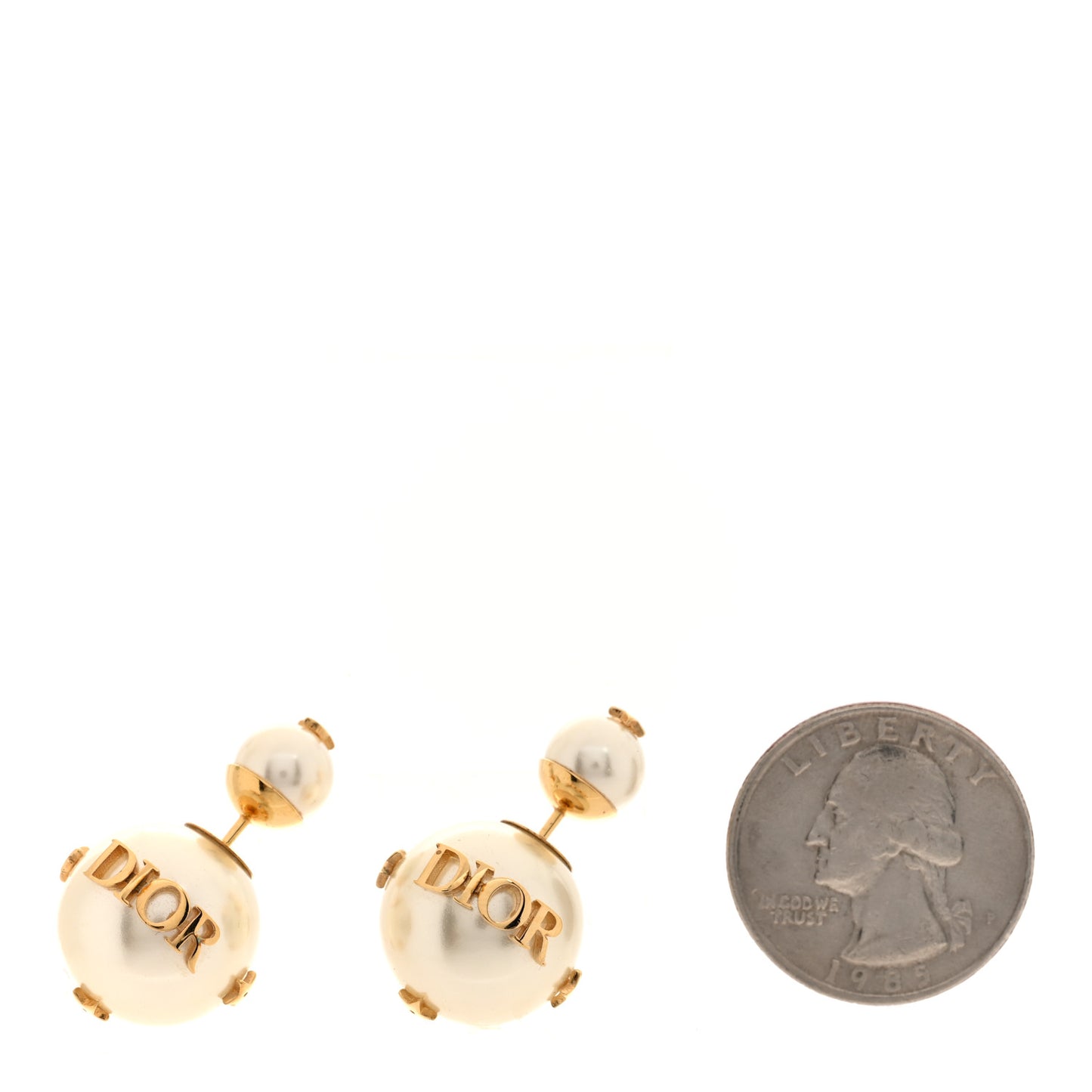 Pearl Logo Mise En Dior Tribal Earrings Gold