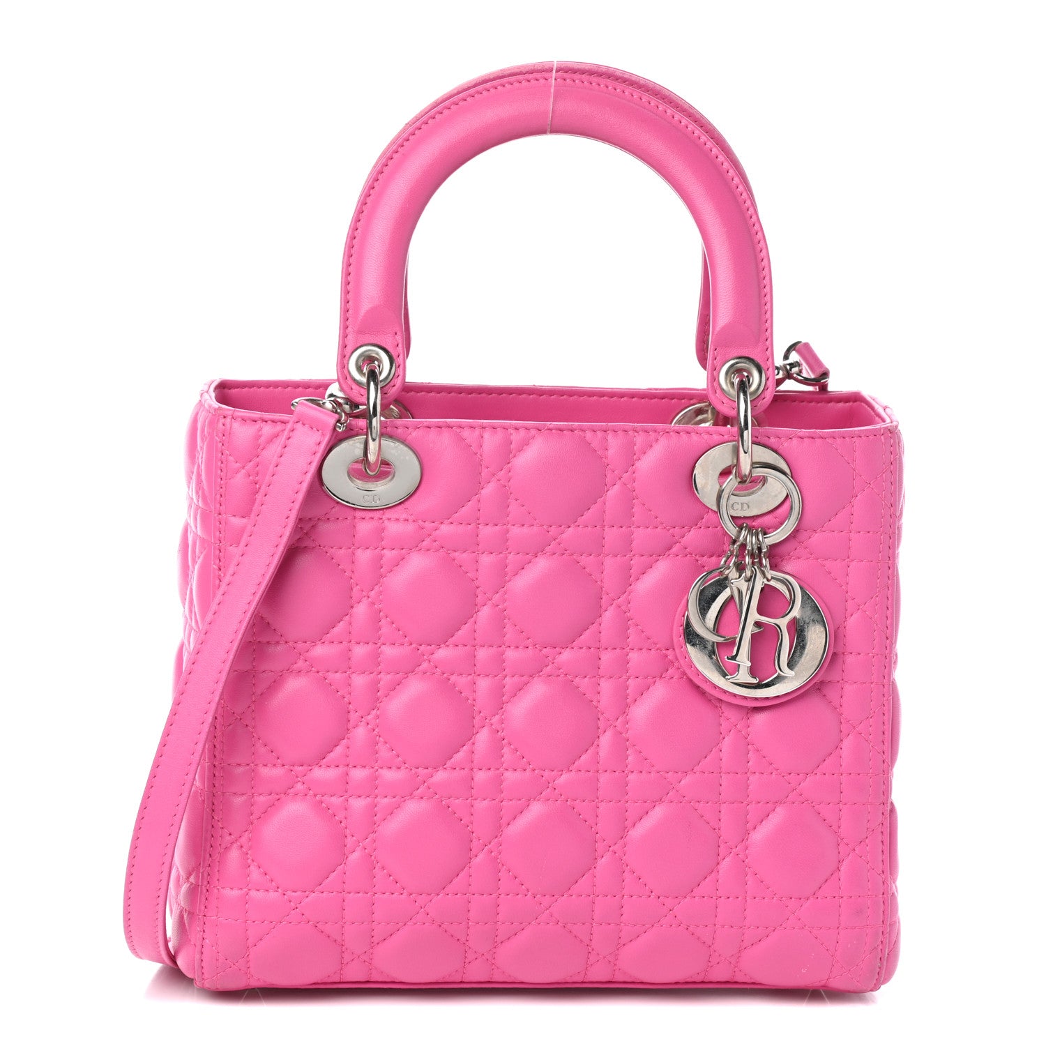 Christian Dior Lambskin Cannage Medium Lady Dior Pink 1 of 9