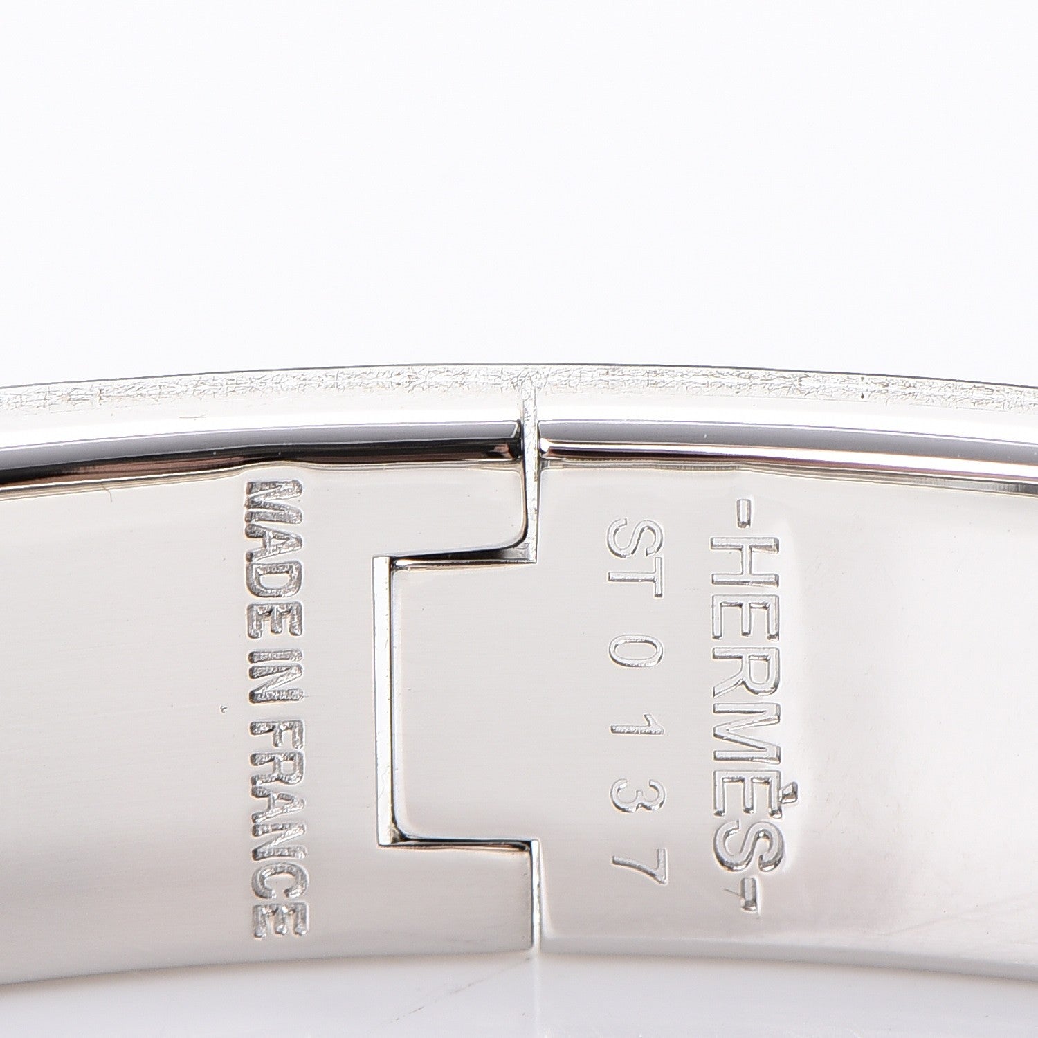 Hermes Enamel Narrow Clic Clac H Bracelet GM White 4 of 5