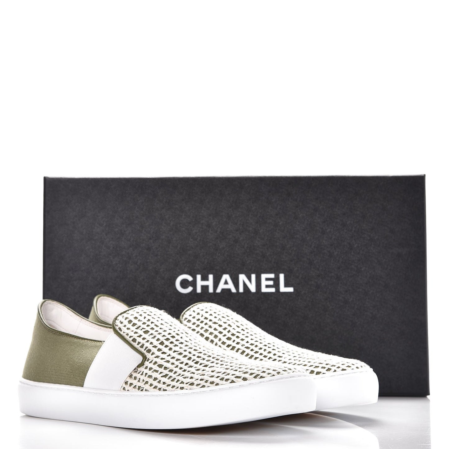 Fabric Mesh Sneakers 40 Khaki Beige