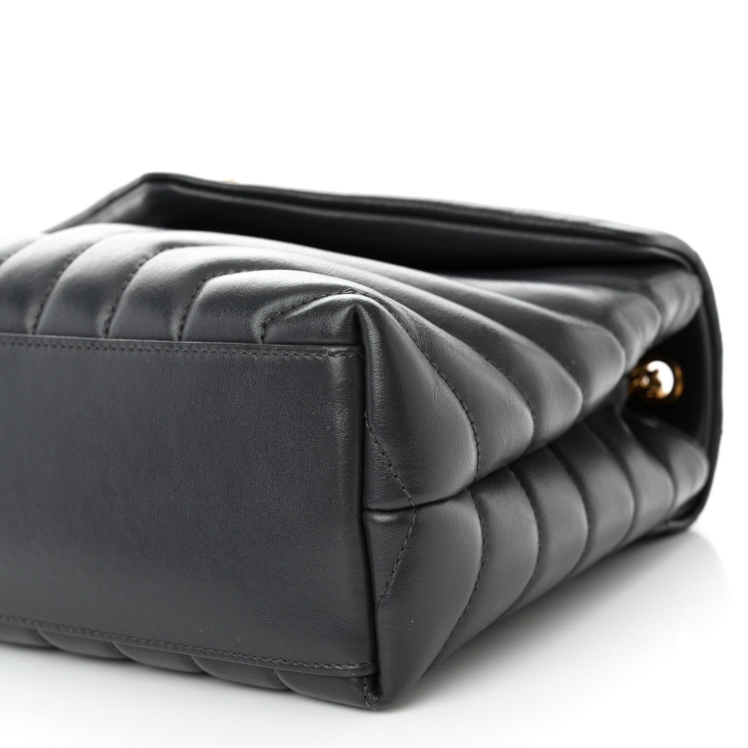 Saint Laurent Calfskin Y Quilted Monogram Small Loulou Chain Satchel Storm 9 of 10