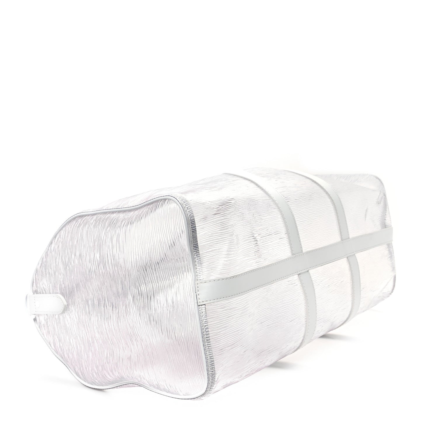 PVC Epi Embossed Wavy Keepall Bandouliere 50 White