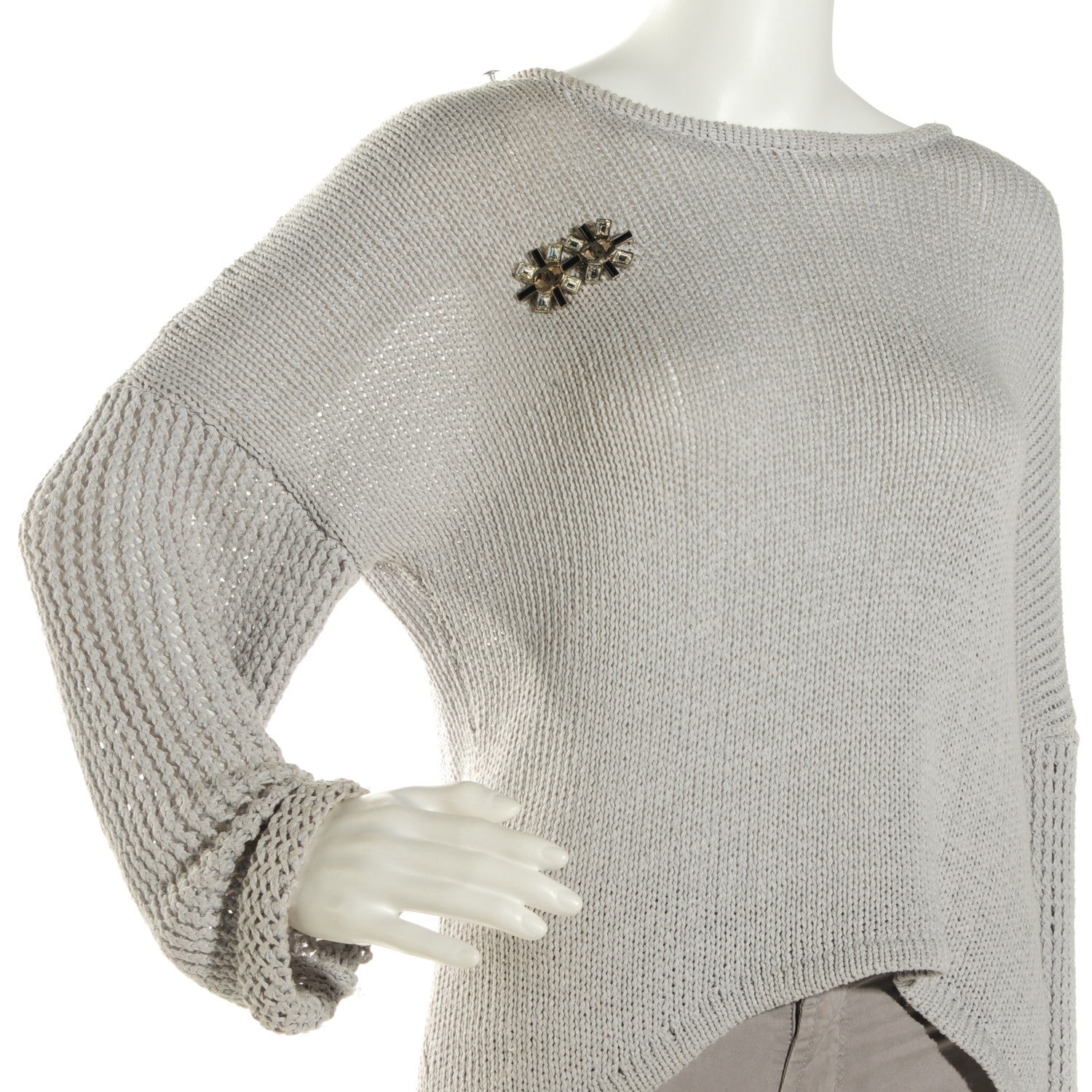 Chanel Baguette Crystal CC Brooch Silver Black 2 of 5