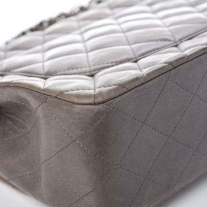Chanel Lambskin Quilted Jumbo Single Flap Dark Grey 15 of 16