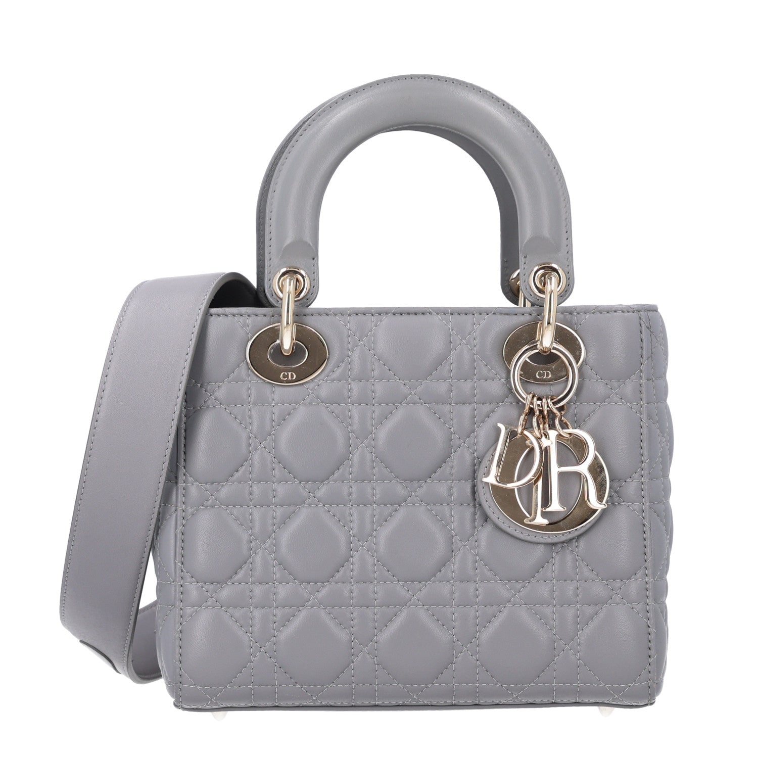 Christian Dior Lambskin Cannage Small My ABCDior Lady Dior Grey 1 of 10