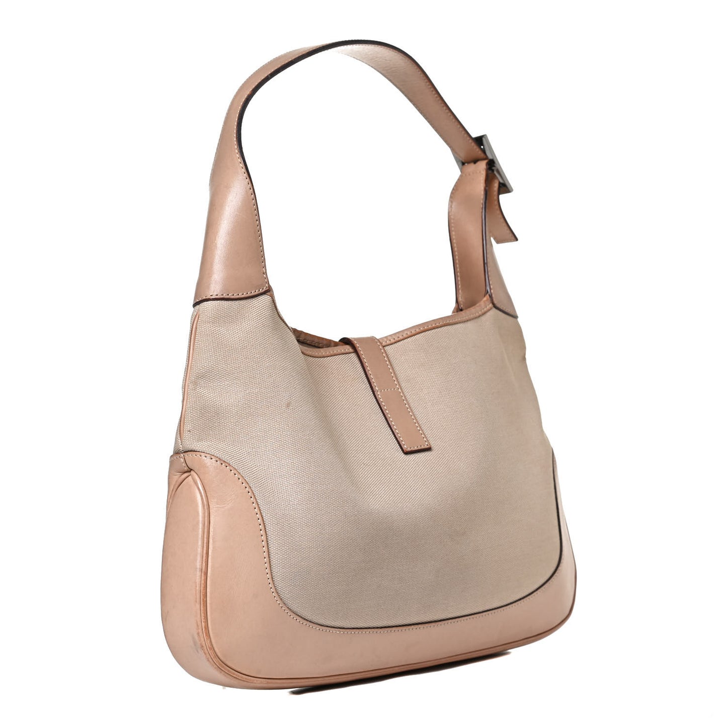 Canvas Calfskin Jackie O Hobo Beige