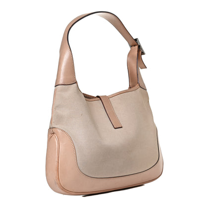 Gucci Canvas Calfskin Jackie O Hobo Beige 2 of 25