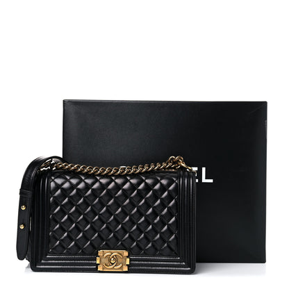 Chanel Hot Stamping Calfskin Tale Of Salzburg New Medium Boy Flap Black 17 of 19