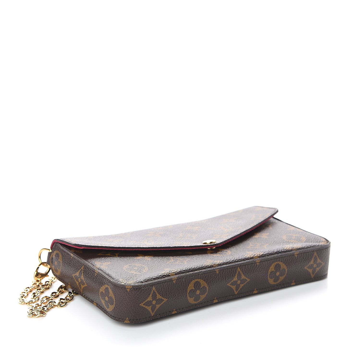 Monogram Pochette Felicie Chain Wallet Fuchsia