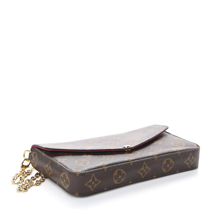 Louis Vuitton Monogram Pochette Felicie Chain Wallet Fuchsia 3 of 7