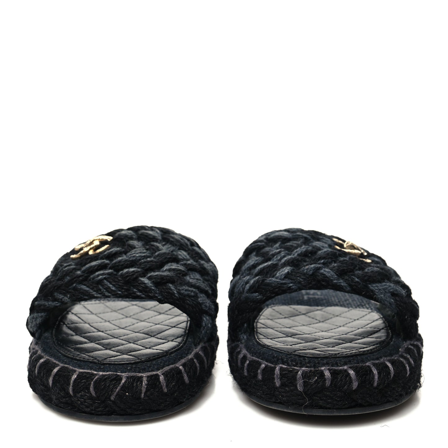 Cord Braided CC Mules 39 Black