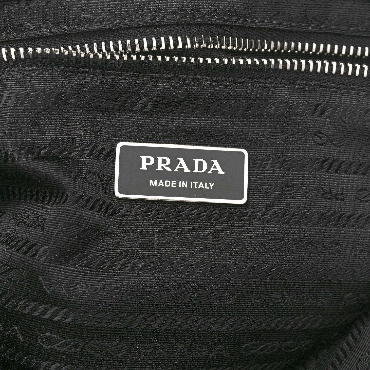 Prada Terry Cloth Tote Bag Black White 7 of 9