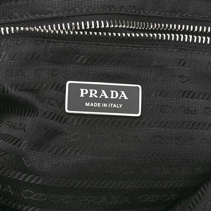 Prada Terry Cloth Tote Bag Black White 7 of 9