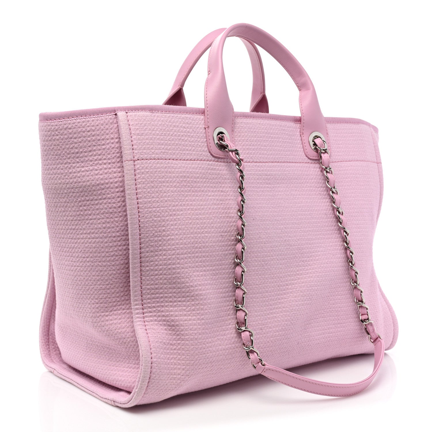 Chanel Mixed Fibers Medium Deauville Tote Dark Pink 4 of 10