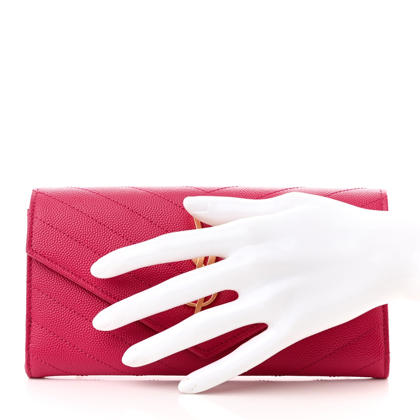 Grain De Poudre Matelasse Chevron Monogram Flap Wallet Bubblegum