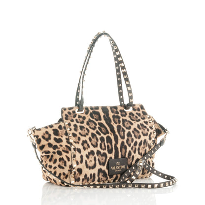Valentino Garavani Calf Hair Leopard Print Mini Rockstud Tote Leopard 3 of 9