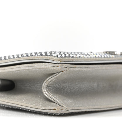 Chanel Metallic Goatskin Strass Chain Evening Clutch Silver 9 of 10