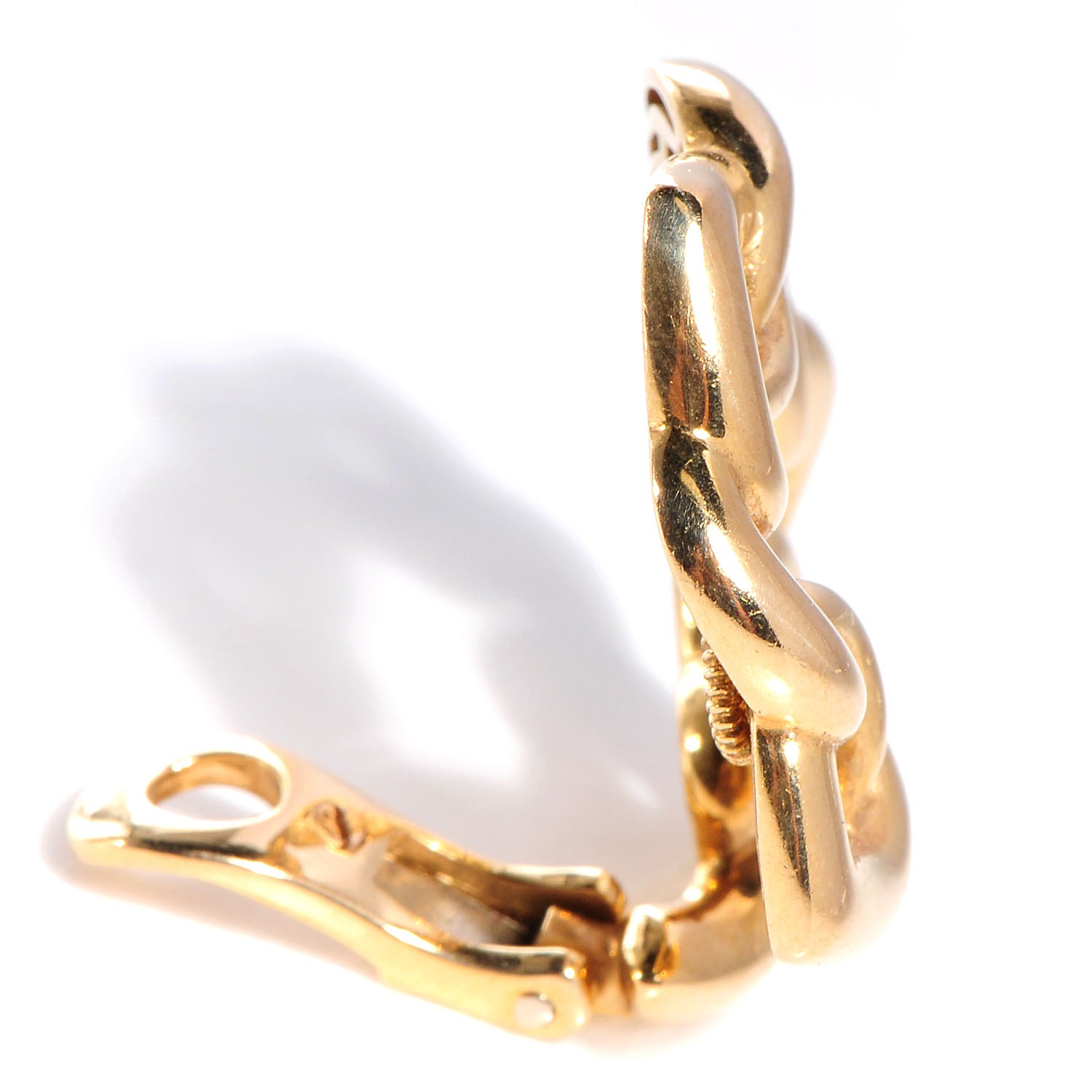 Bulgari BVLGARI 18K Yellow Gold Doppio Cuore Clip On Earrings 4 of 7