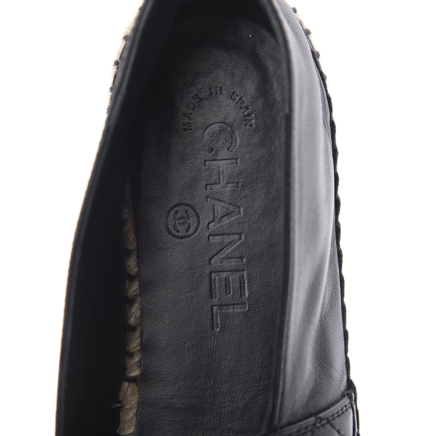 Lambskin Quilted CC Espadrilles 38 Black