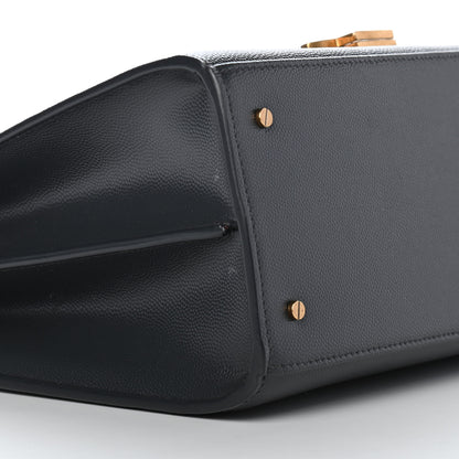 Saint Laurent Grain de Poudre Medium Classic Monogram Cassandra Top Handle Dark Smog 9 of 10