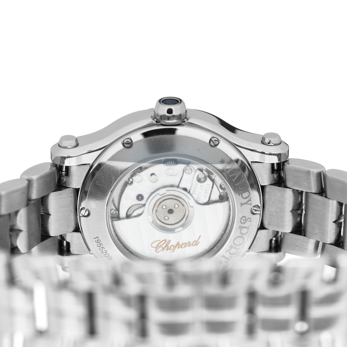 Stainless Steel Diamond Bezel 30mm Happy Sport Automatic Watch