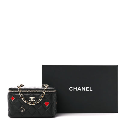 Chanel Caviar Quilted Enamel Coco Casino Small Vanity Case With Chain Black 12 of 12