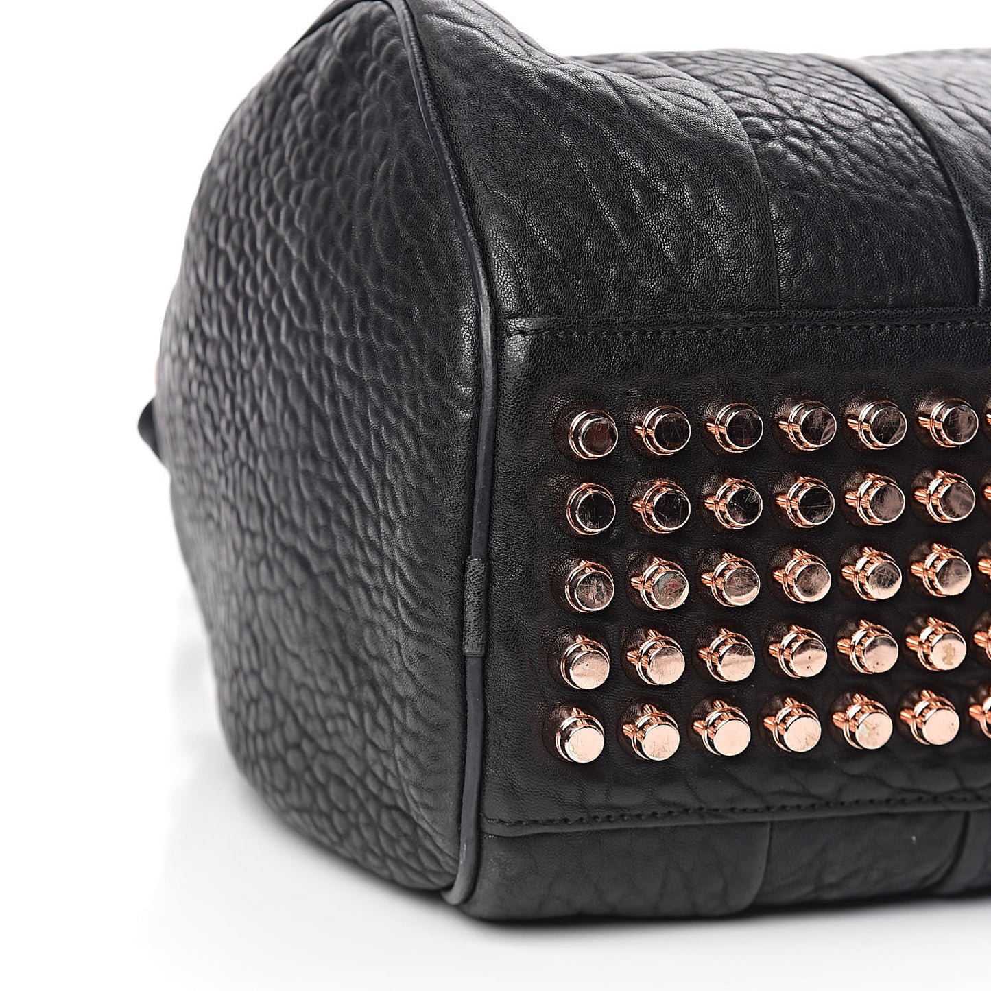 Pebbled Lambskin Rocco Black Rose Gold Hardware