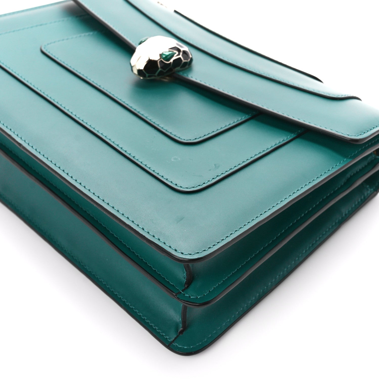 Bulgari Calfskin Serpenti Forever Shoulder Bag Emerald Green 14 of 15