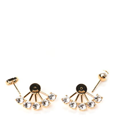 Christian Dior Crystal Pearl Petite CD Earrings Gold 3 of 4