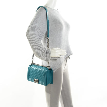 Chanel Lambskin Quilted Medium Boy Flap Dark Turquoise 2 of 9