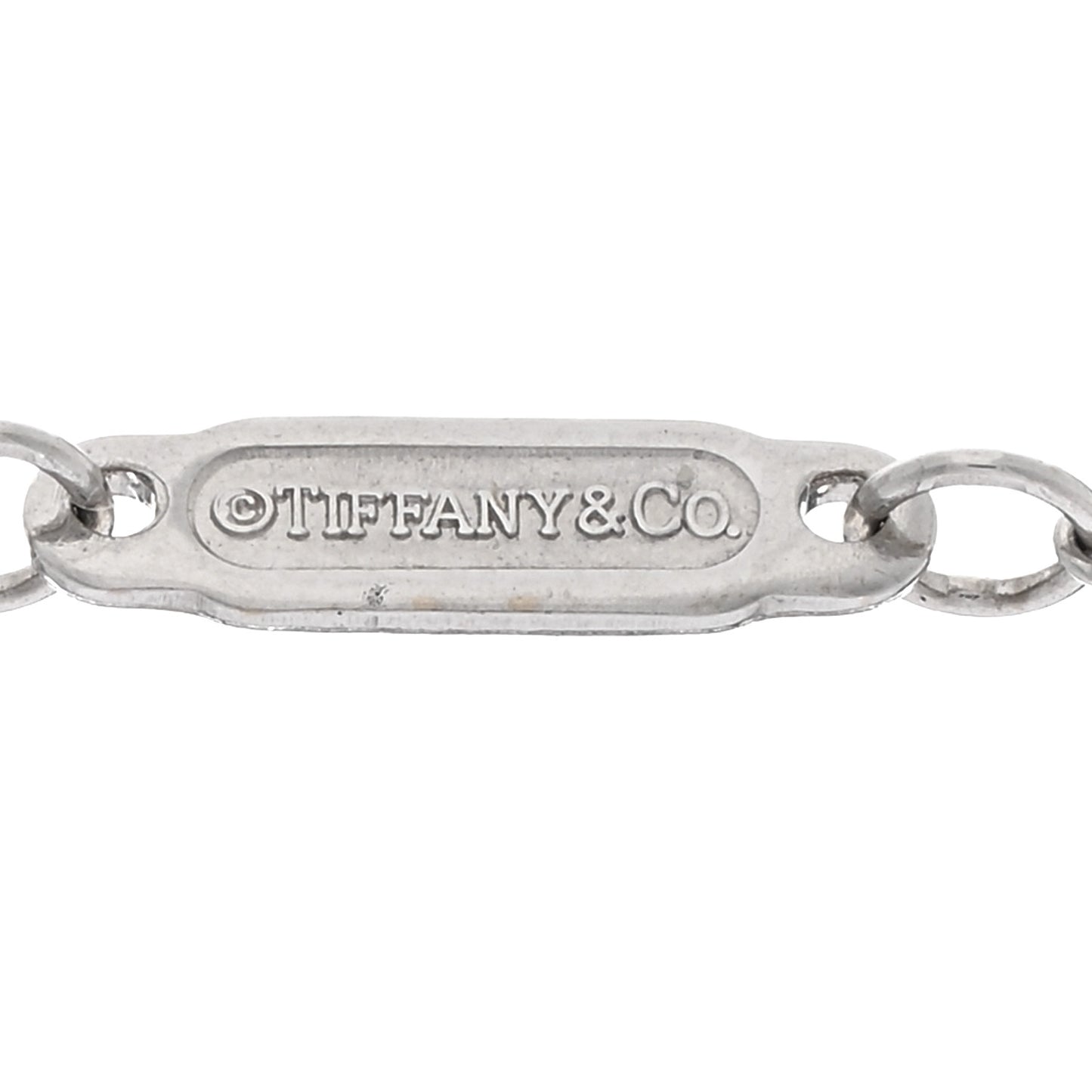 18K White Gold Small T Smile Pendant Necklace