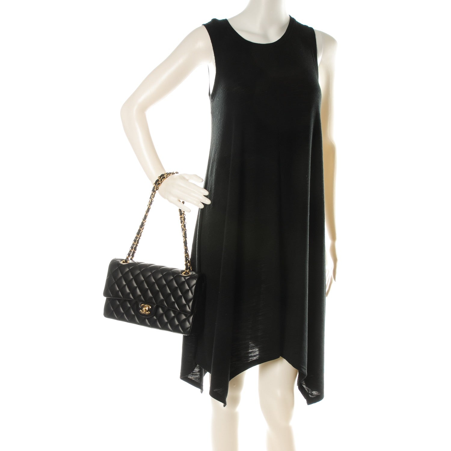 Chanel Lambskin Quilted Medium Double Flap Black 2 of 8