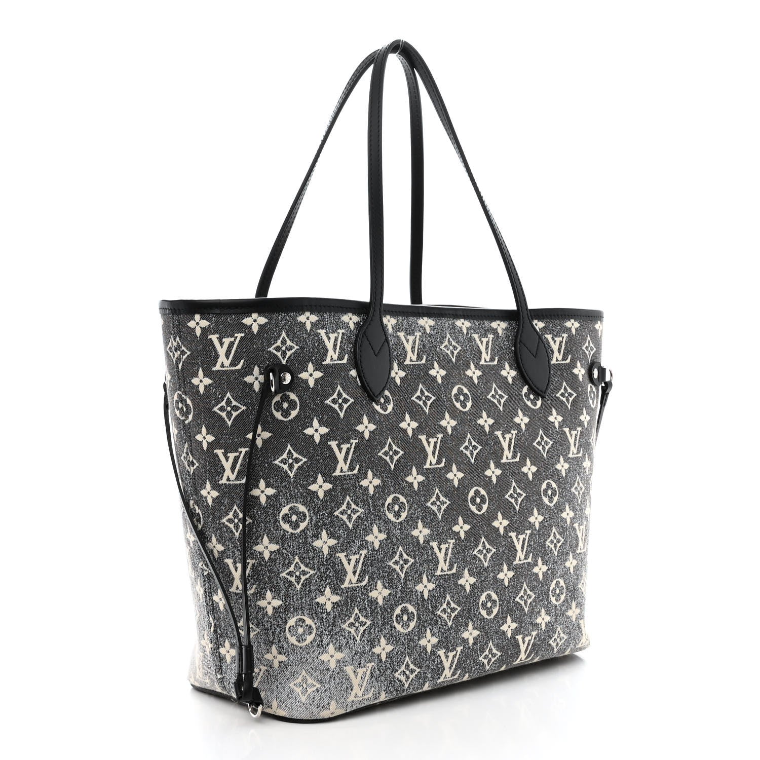 Louis Vuitton Denim Monogram Jacquard Neverfull MM Grey 4 of 11