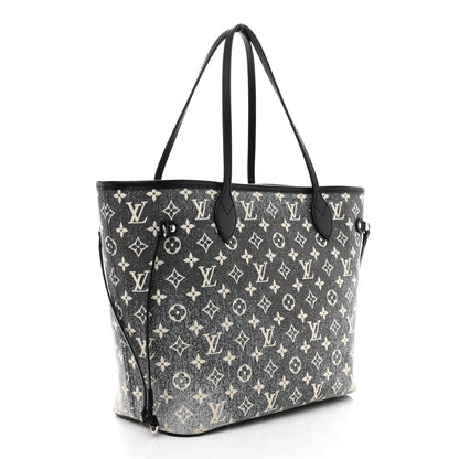 Louis Vuitton Denim Monogram Jacquard Neverfull MM Grey 4 of 11