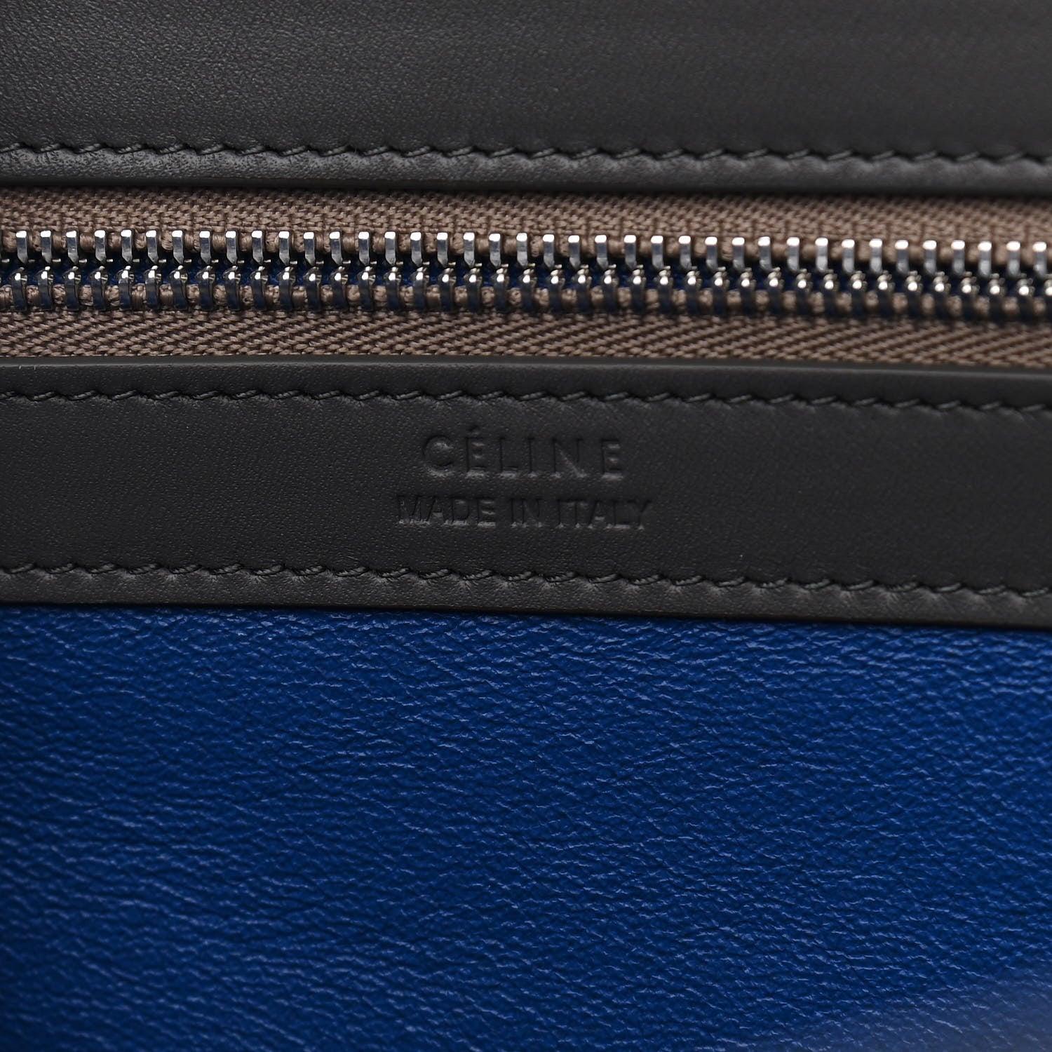 Celine Smooth Calfskin Small Tassel Cabas Phantom Gray Blue 6 of 9