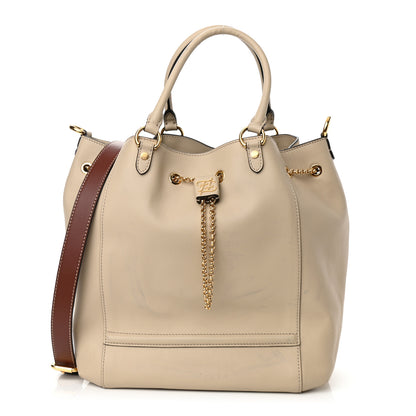 Fendi Vitello Grace King Karligraphy Chain Bucket Bag Nuvola Praline 1 of 13