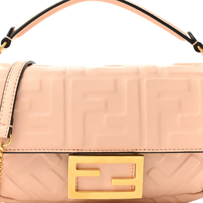 Fendi Nappa FF 1974 Embossed Mini Baguette Light Rose 8 of 10