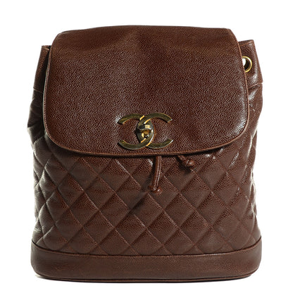 Chanel Caviar Quilted Drawstring Backpack Brown 1 of 8