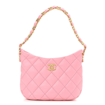 Chanel Lambskin Quilted CC Links Hobo Light Pink 1 of 11