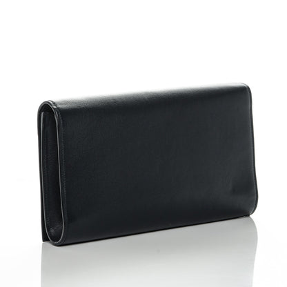 Saint Laurent Calfskin Monogram Large Belle De Jour Clutch Navy 3 of 6