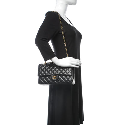 Chanel Lambskin Quilted Medium Double Flap Black 2 of 9