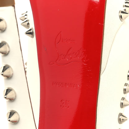 Christian Louboutin Calfskin Lady Clou Spikes VIP 150 Pumps 35 White 6 of 9