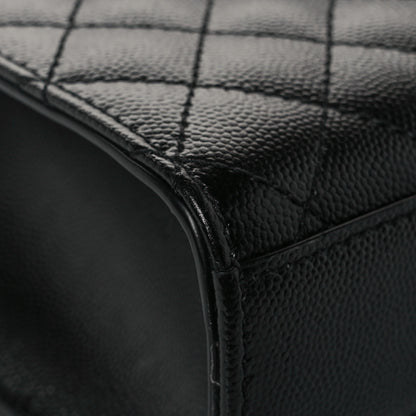 Saint Laurent Grain De Poudre Textured Mixed Matelasse Triquilt Medium Monogram Satchel Black 8 of 12