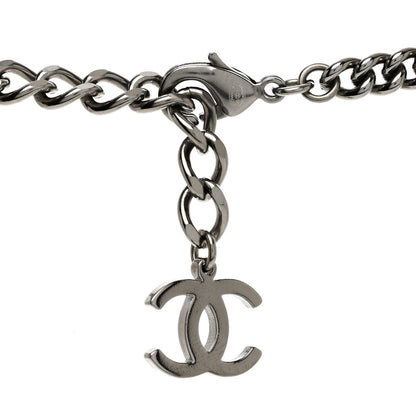 Chanel Pearl Crystal CC No 5 Perfume Bottle Choker Necklace Silver 4 of 4