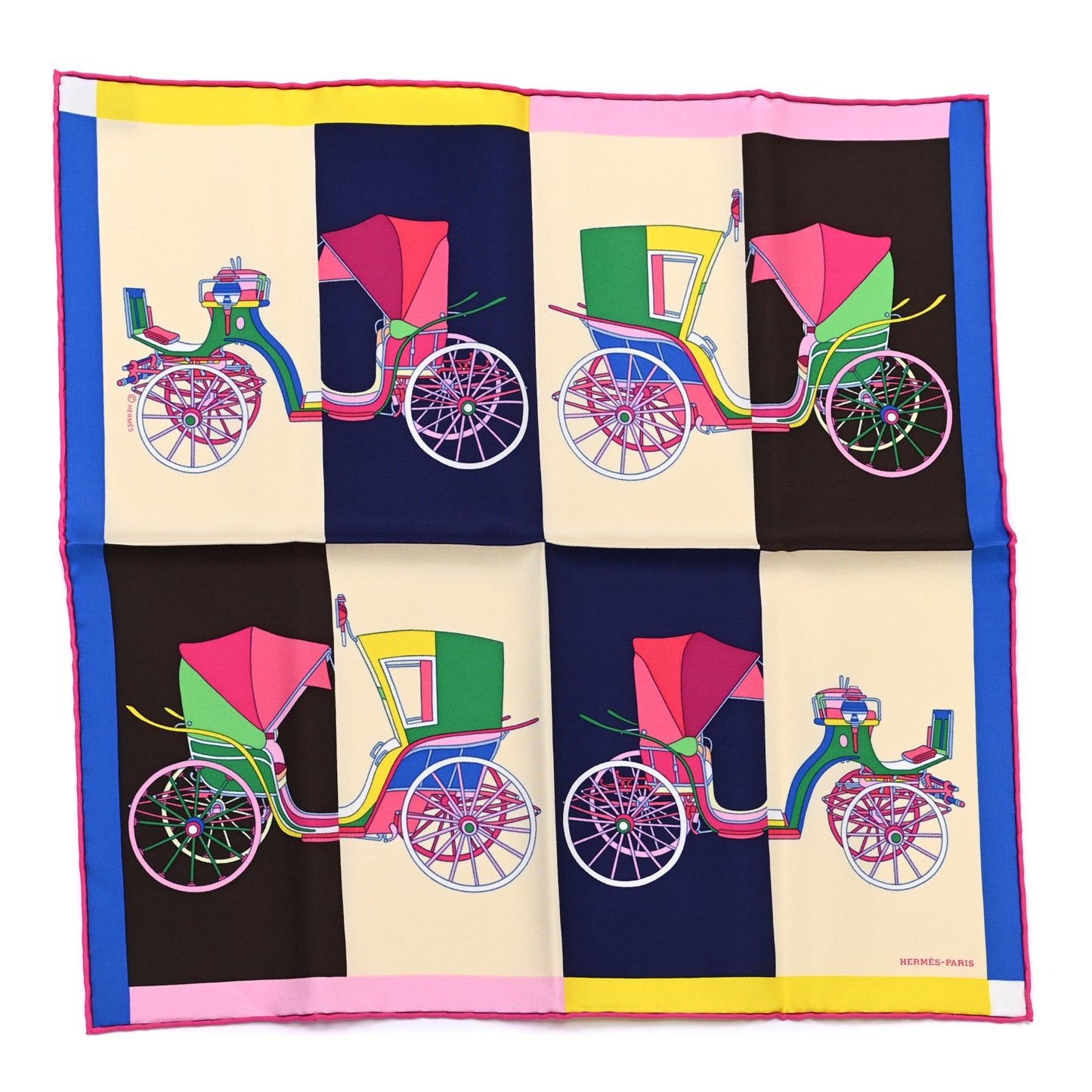 Silk Voitures Exquises Pocket Square Scarf