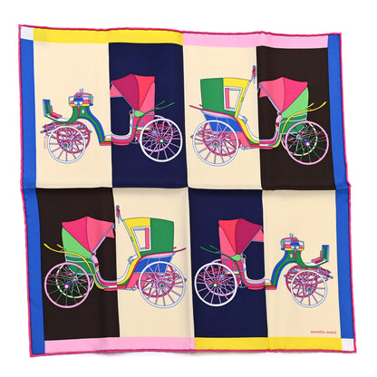 Hermes Silk Voitures Exquises Pocket Square Scarf 1 of 8