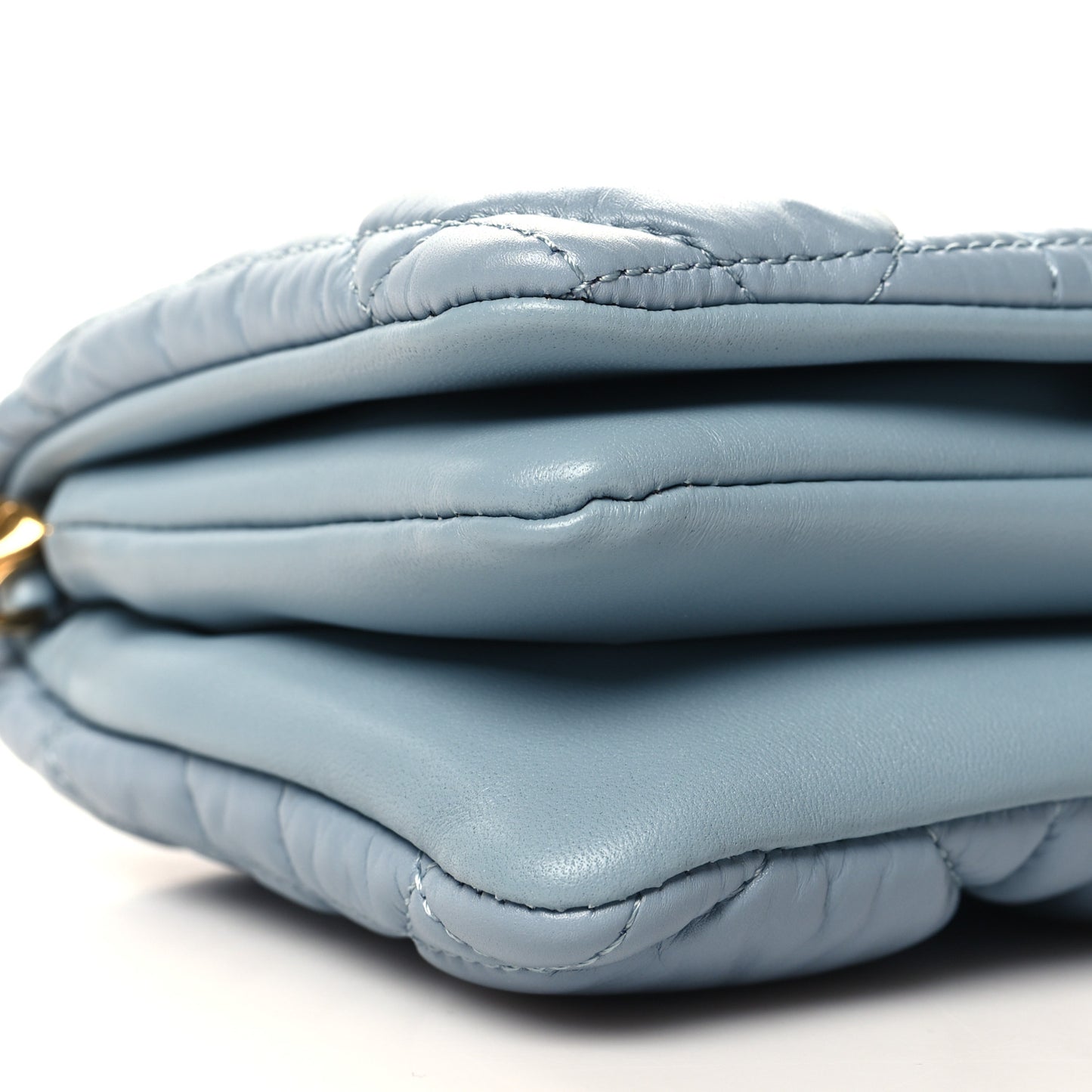 Calfskin Macrocannage Mini Caro Bag Bracing Blue