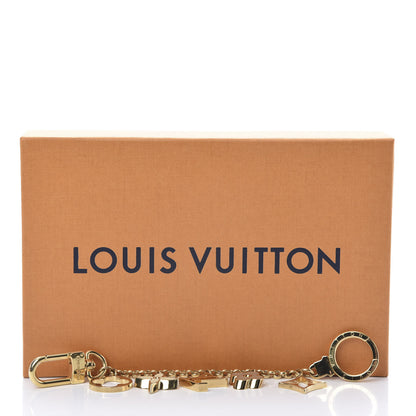 Louis Vuitton Brass Enamel Fleur De Monogram Bag Charm Chain Gold 5 of 5