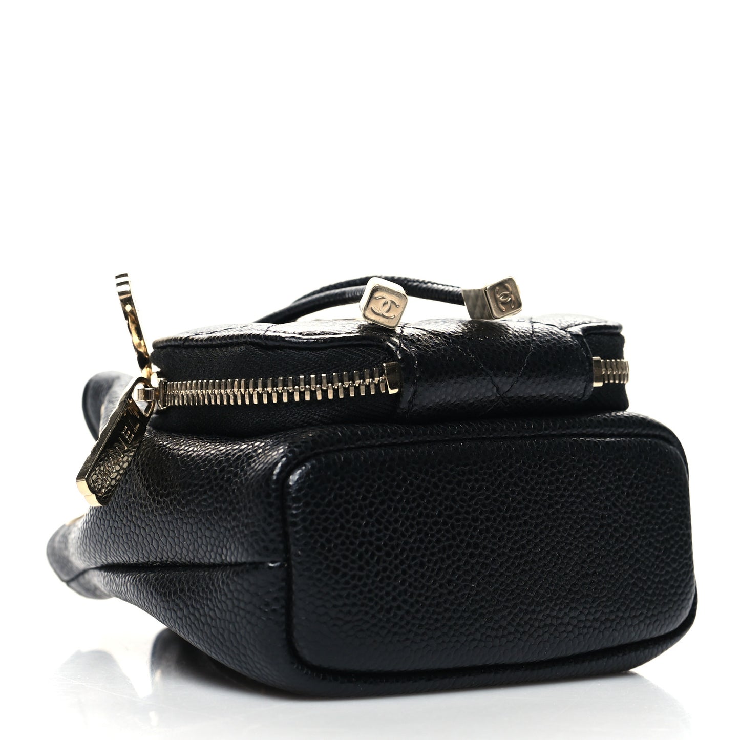 Caviar Quilted Mini CC Pocket Bucket Bag Black